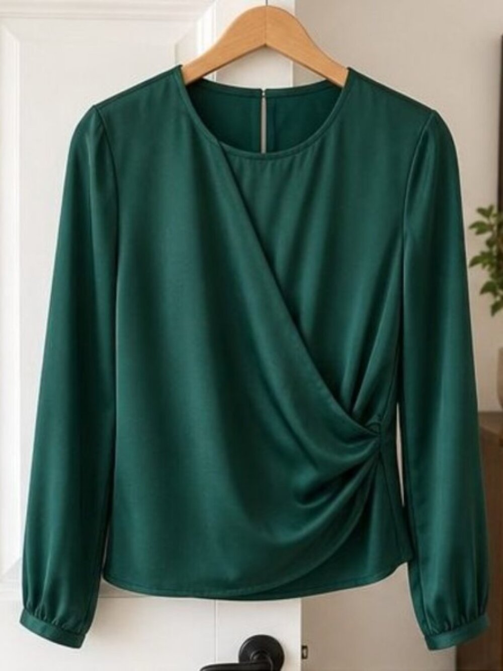 Emerald Wrap Blouse